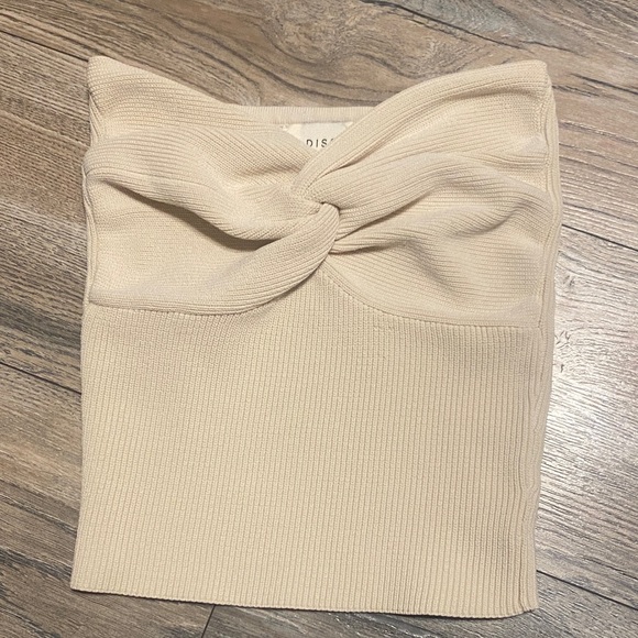 DISSH Cream Knotted Top - Picture 1 of 6